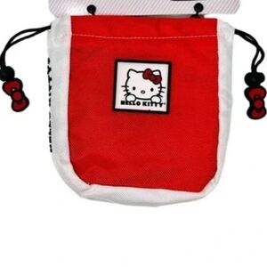 Hello Kitty Red & White Drawstring Bag Like New Handbag Pouch